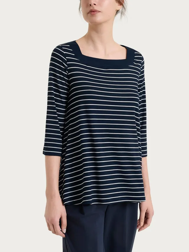 Ragno Summer Light Maglietta righe Fant.Bleu manica 3/4