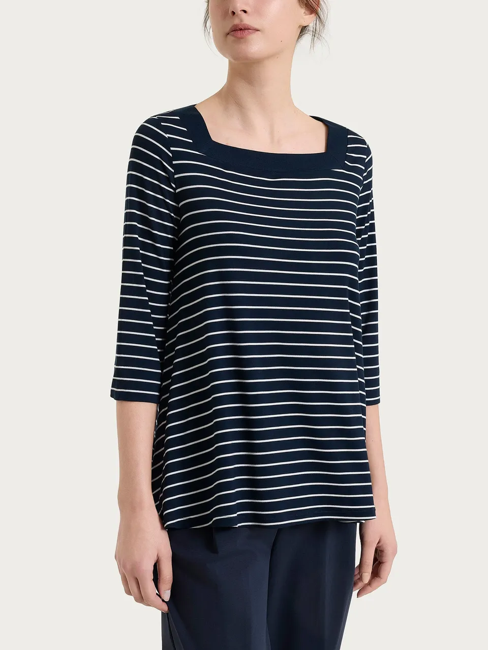 Ragno Summer Light Maglietta righe Fant.Bleu manica 3/4