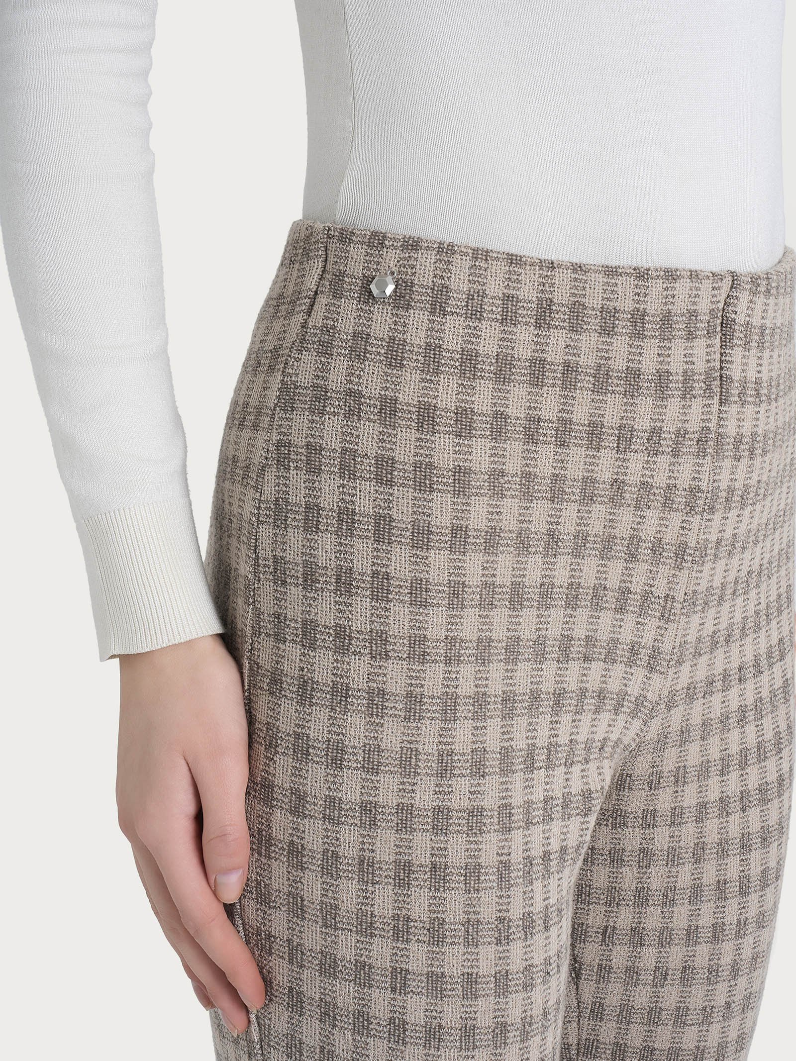 Ragno Compact Pantalone sigaretta donna Pine Bark check