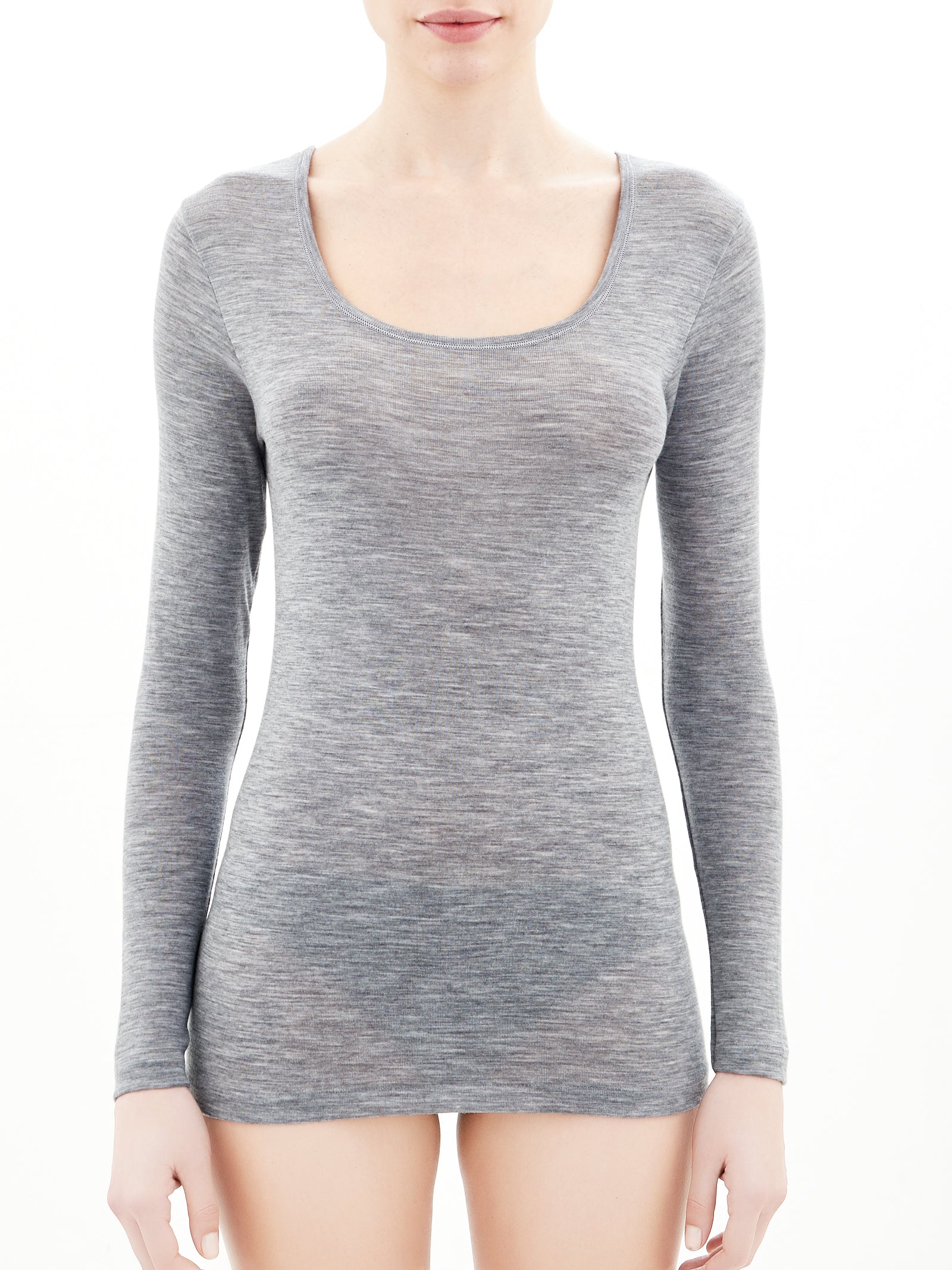Ragno Wonderwool maglietta lana Vapore Mel manica lunga
