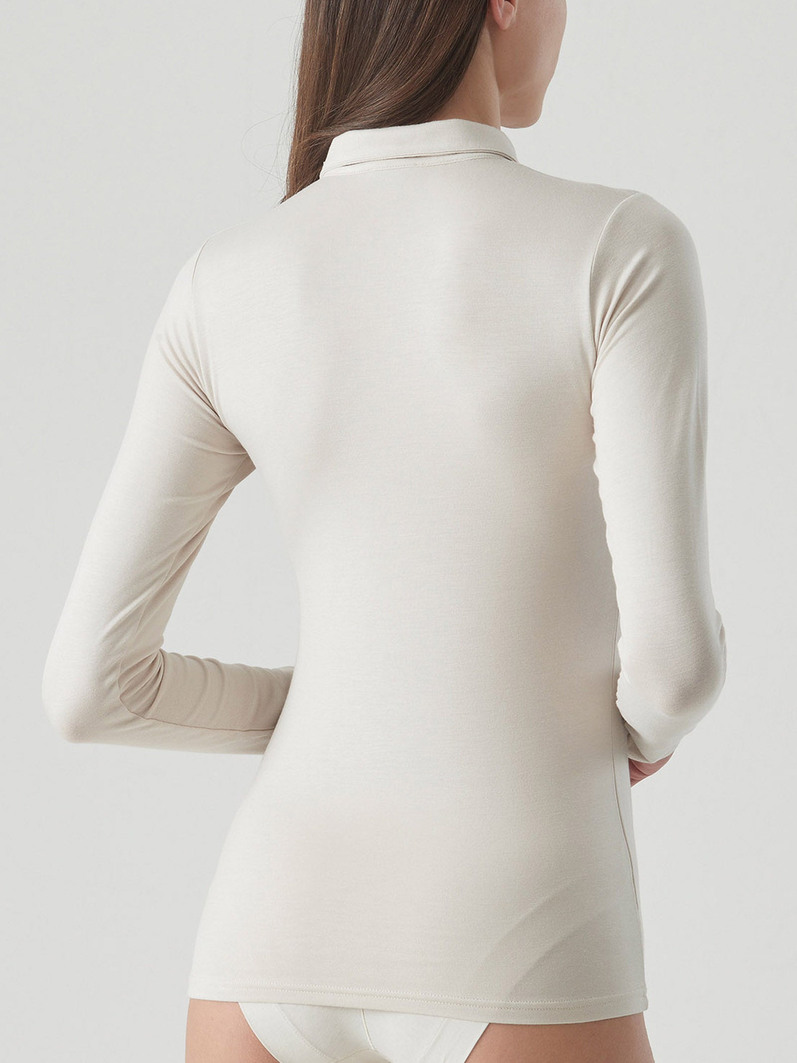 Ragno Polo manica lunga Eco Viscosa Casha donna skinny