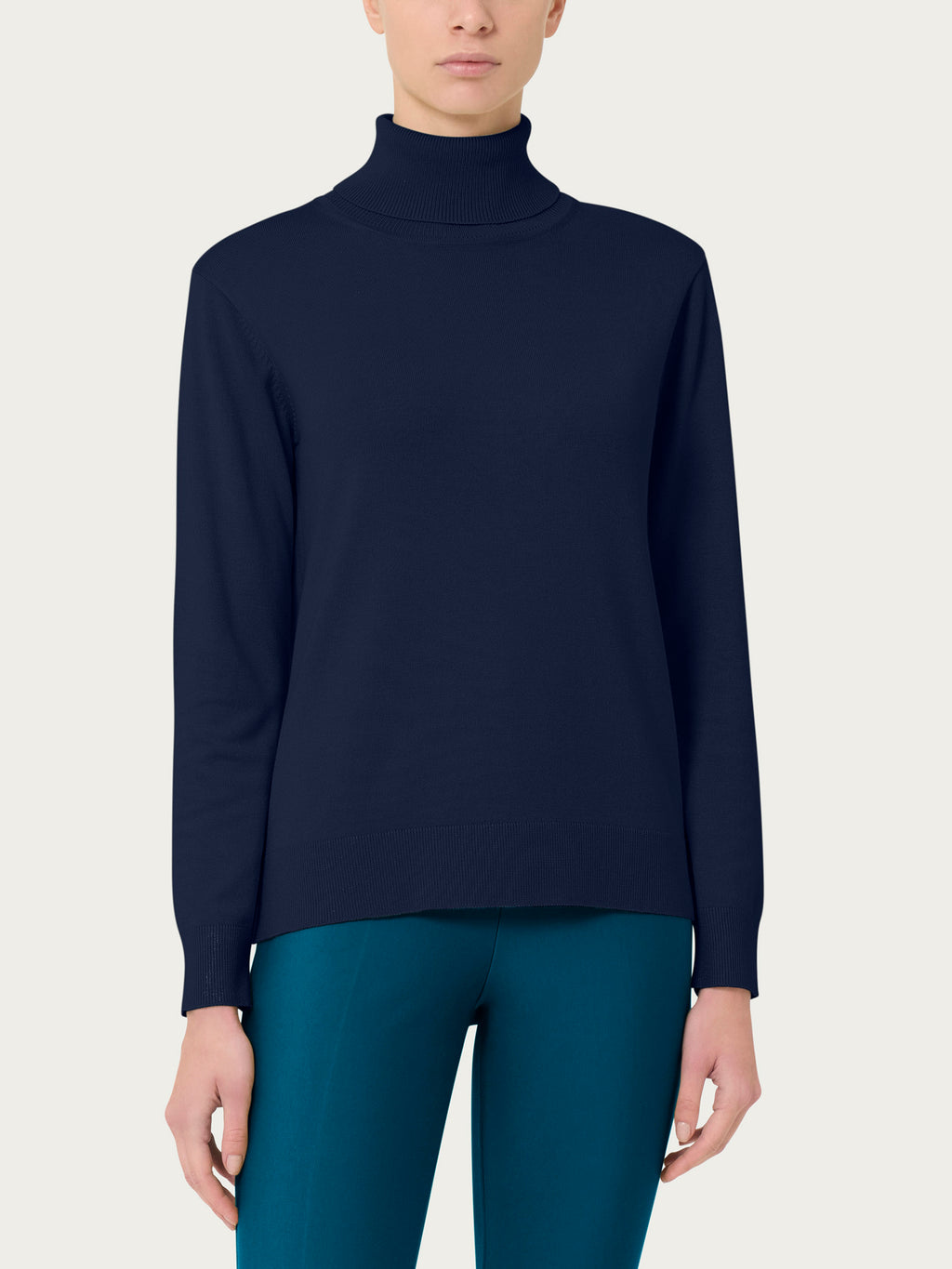 Ragno Four Seasons dolcevita maglione donna blu viscosa