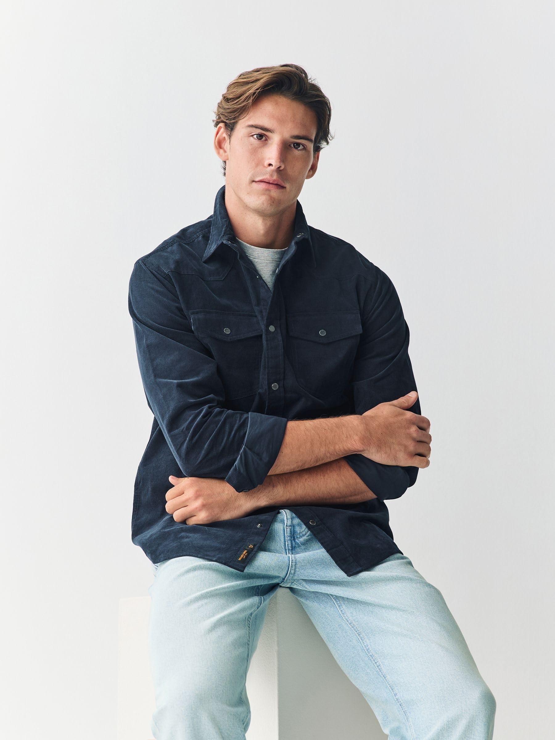 Next camicia velluto a coste western uomo manica lunga taglia XL