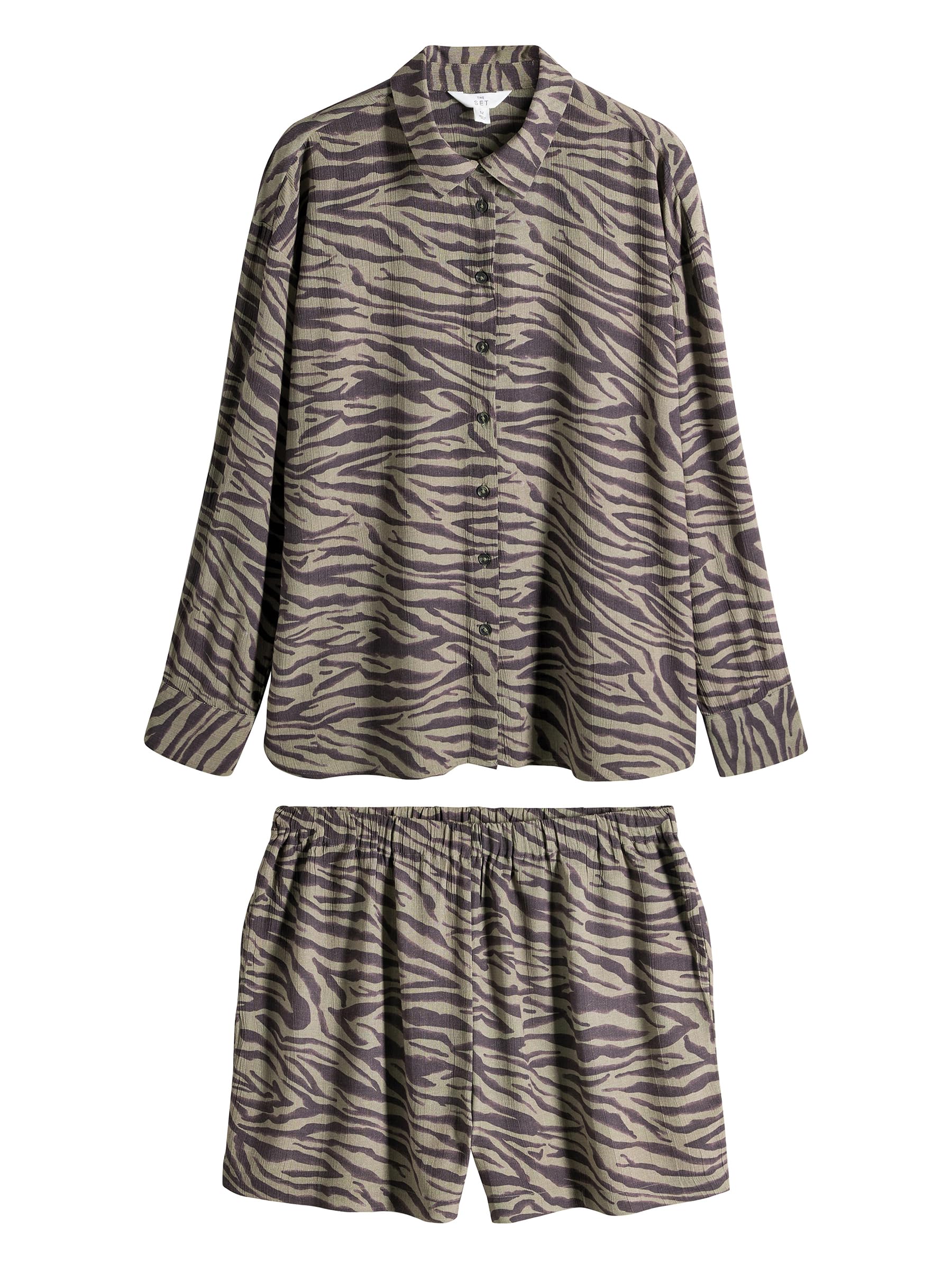 Geo Next The Set completo donna camicia shorts zebrato leggero