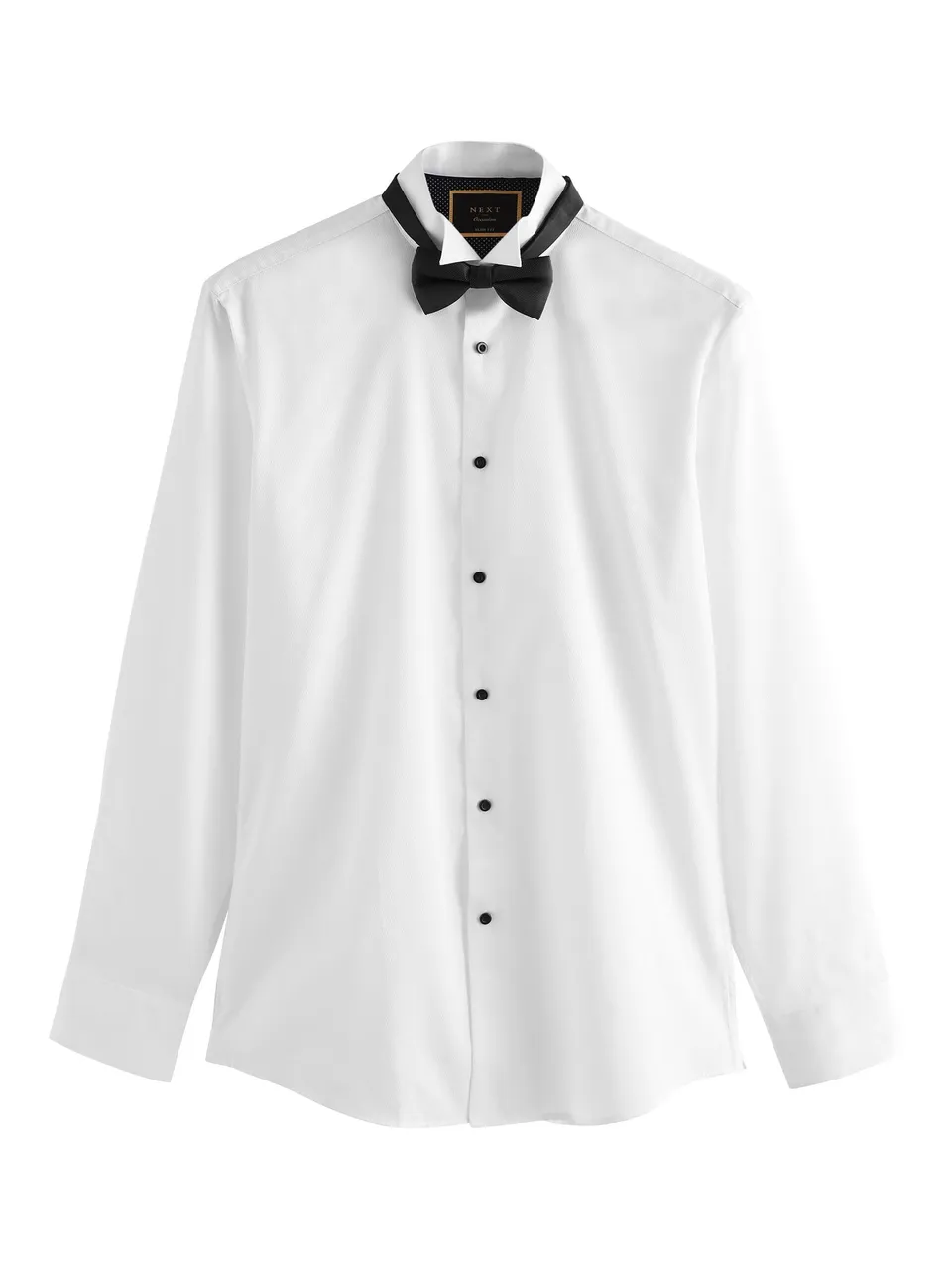 Next Camicia con Polsino Singolo camicia uomo slim con papillon