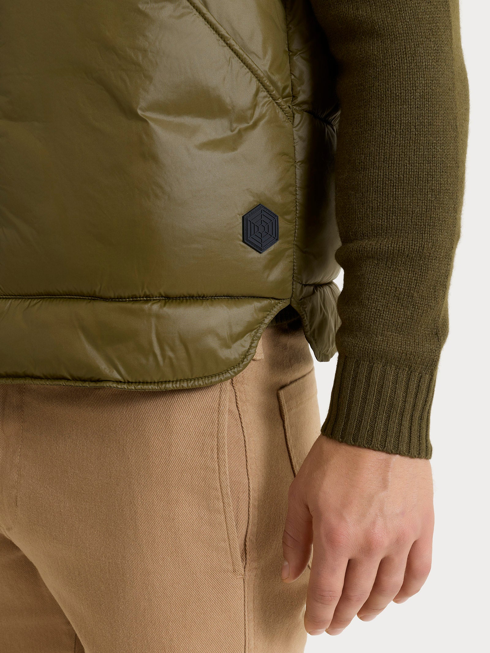 Ragno Vegan Wool piumino smanicato uomo verde oliva