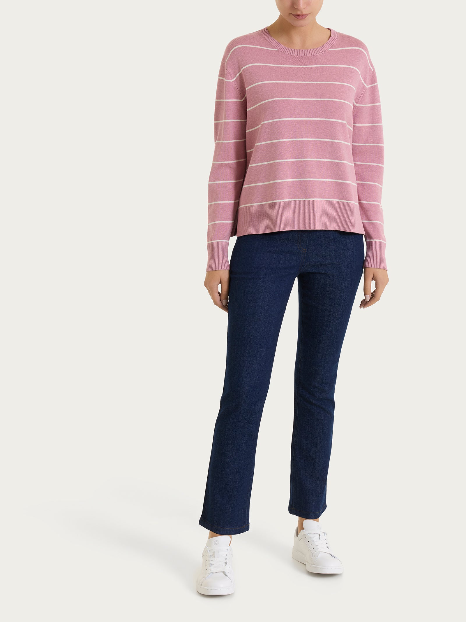 Ragno Four Seasons maglia girocollo righe lillas
