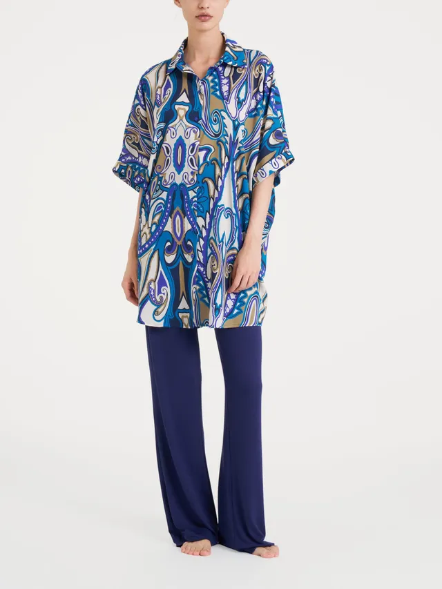 Ragno EcoSeta Chemisier Kimono Dazzling Blue Mare
