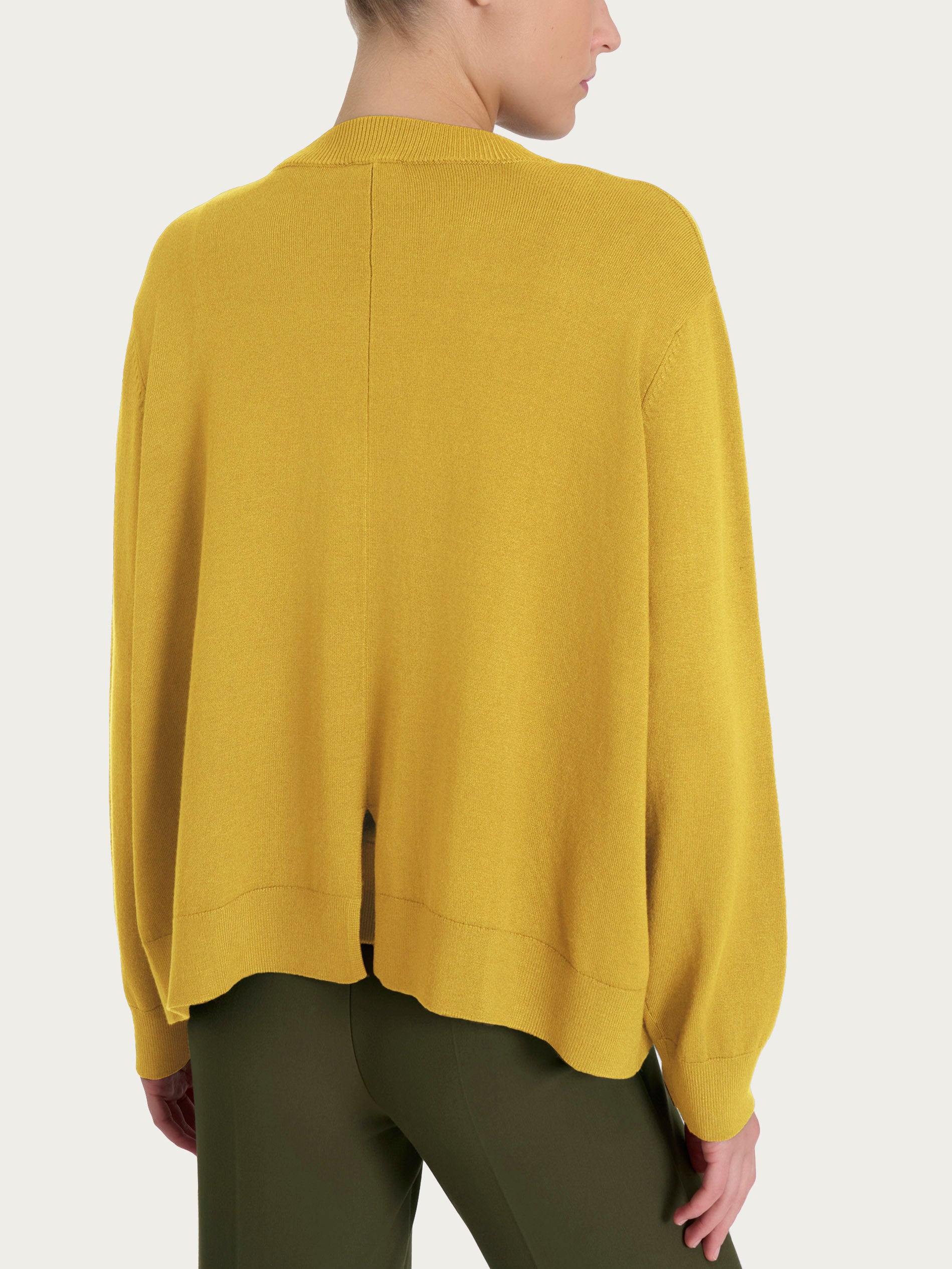 Ragno Four Seasons cardigan corto giallo manica lunga