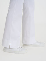 Ragno Satin Power pantaloni flare donna bianchi spacco cotone