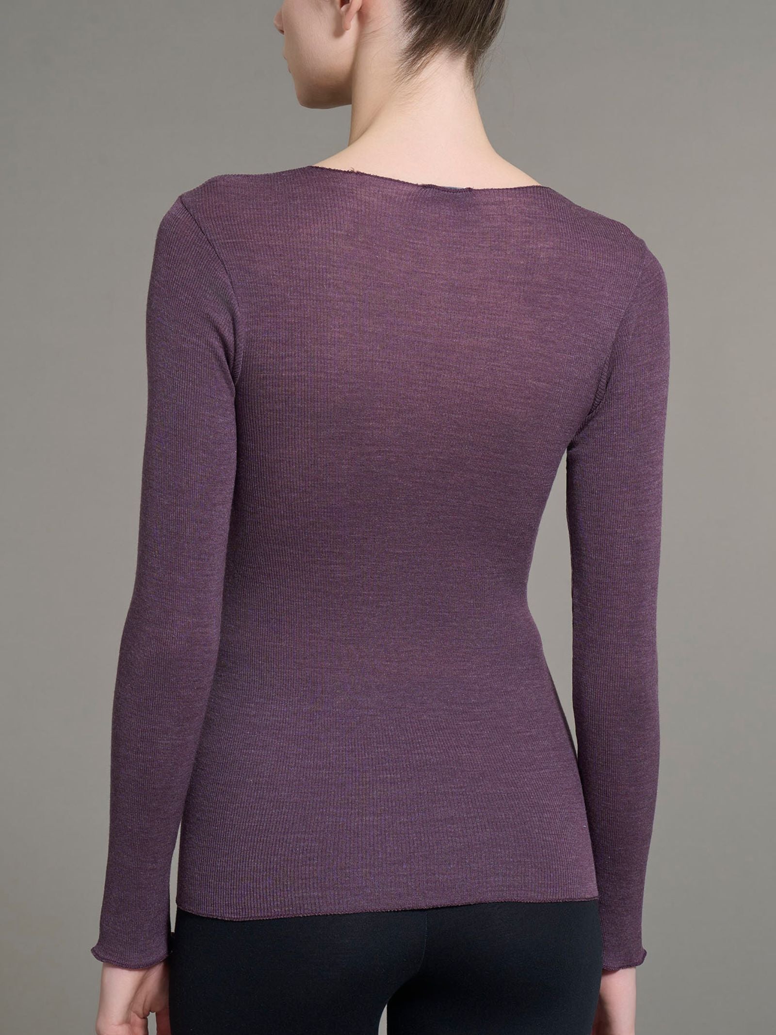 Ragno Lana Seta Maglia Girocollo Plum Perfect Calda