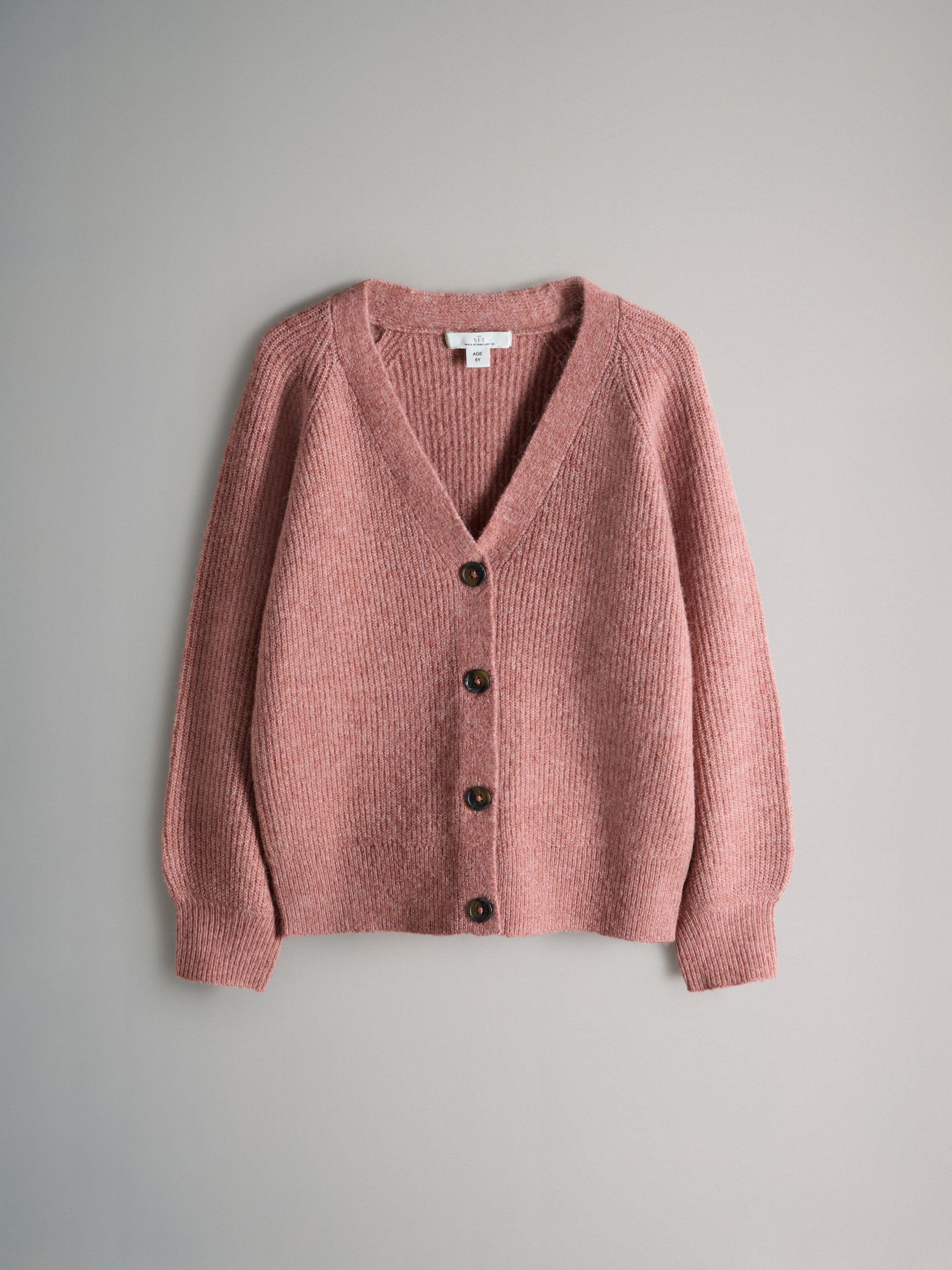 Next The Set cardigan bambina 2 pezzi maglia coste scollo V