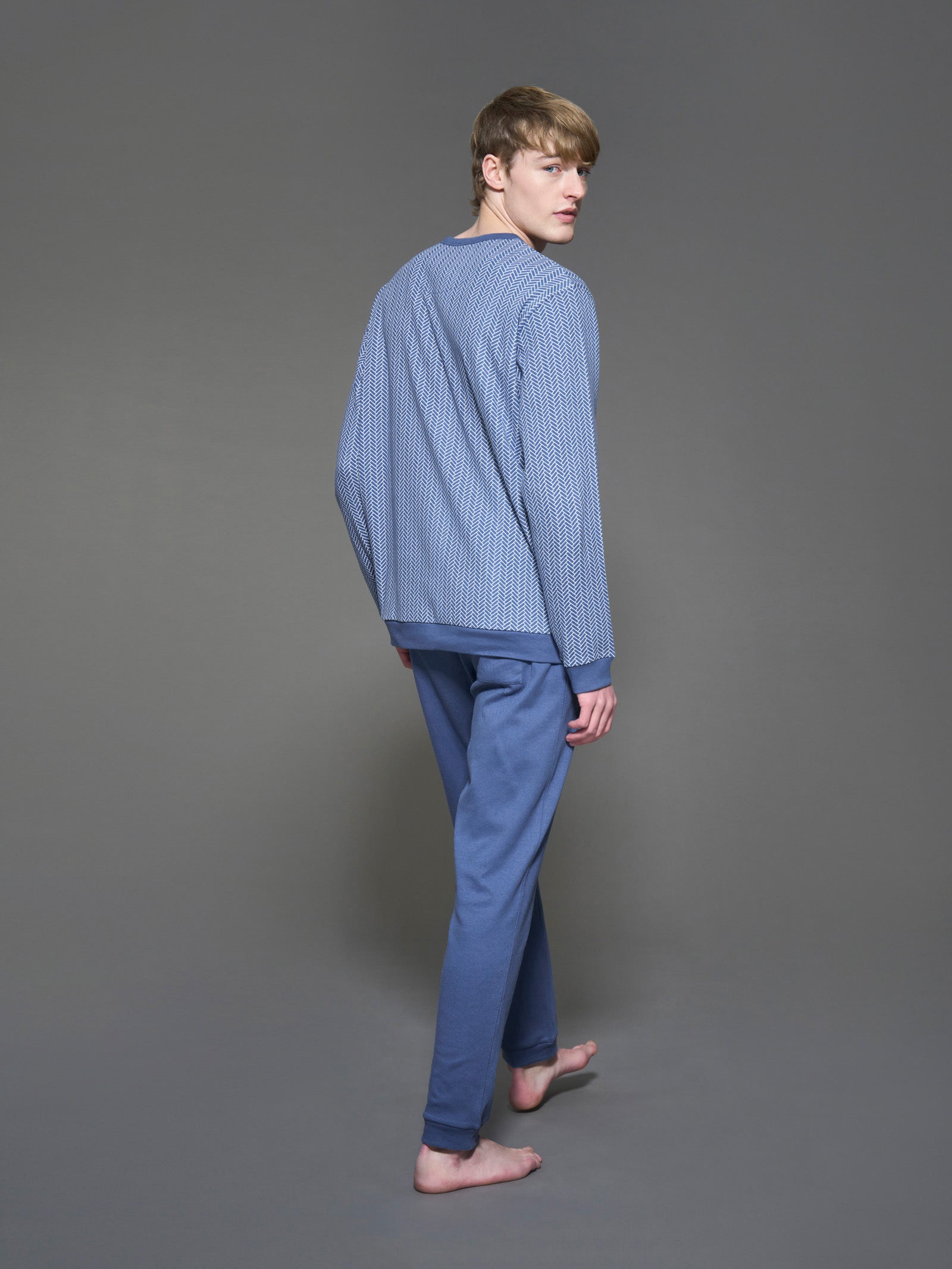 Ragno Sport Pigiama Serafino Bijou Blue interlock cotone