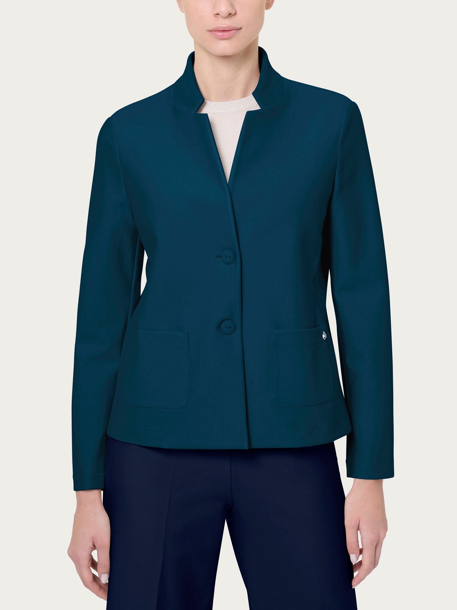 Ragno Compact Blazer corto blu reflecting pond