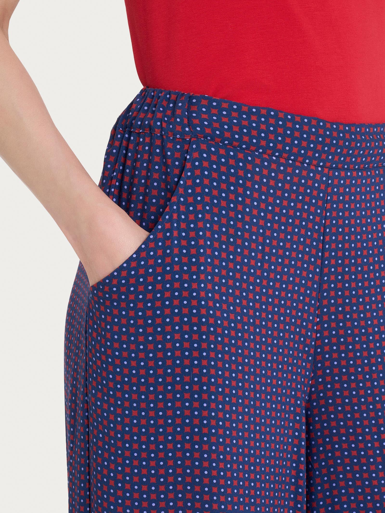 Ragno EcoSeta pantalone palazzo Fant. Salsa viscosa