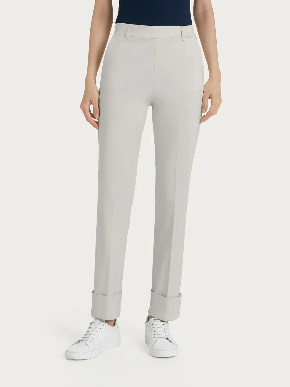 Ragno The Straight Leg pantalone satin dawn blue risvolto