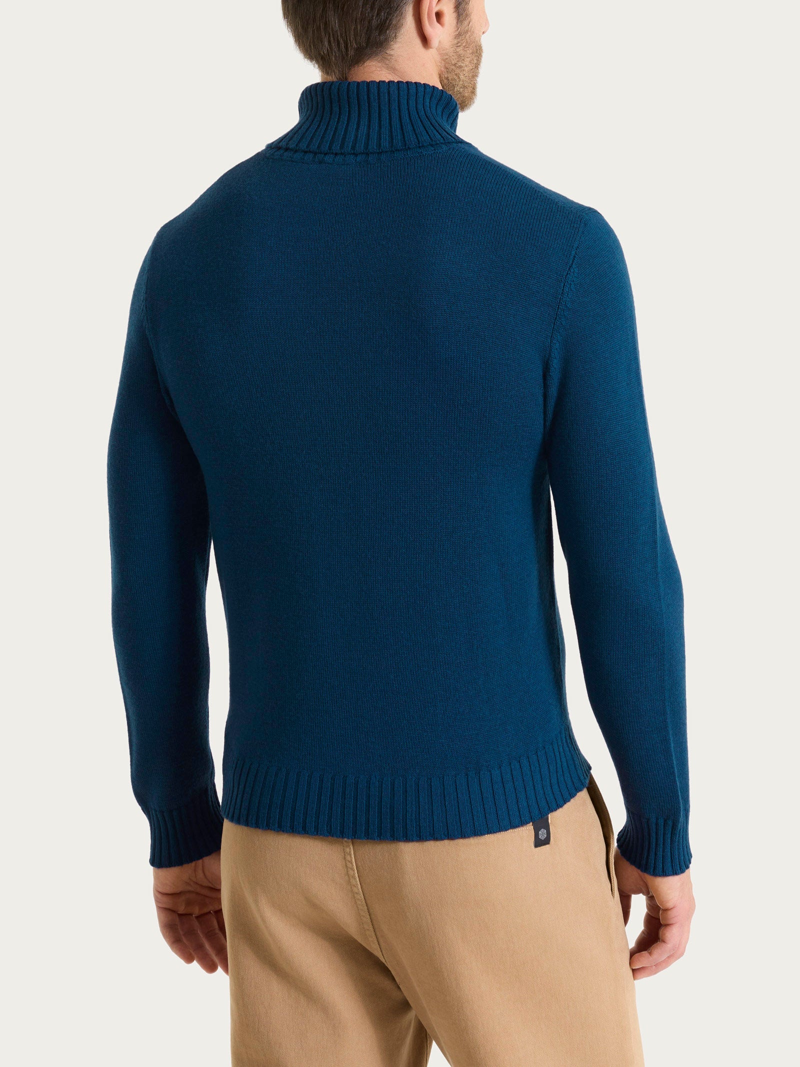 Ragno Merino Soft Dolcevita uomo Aviazione lana