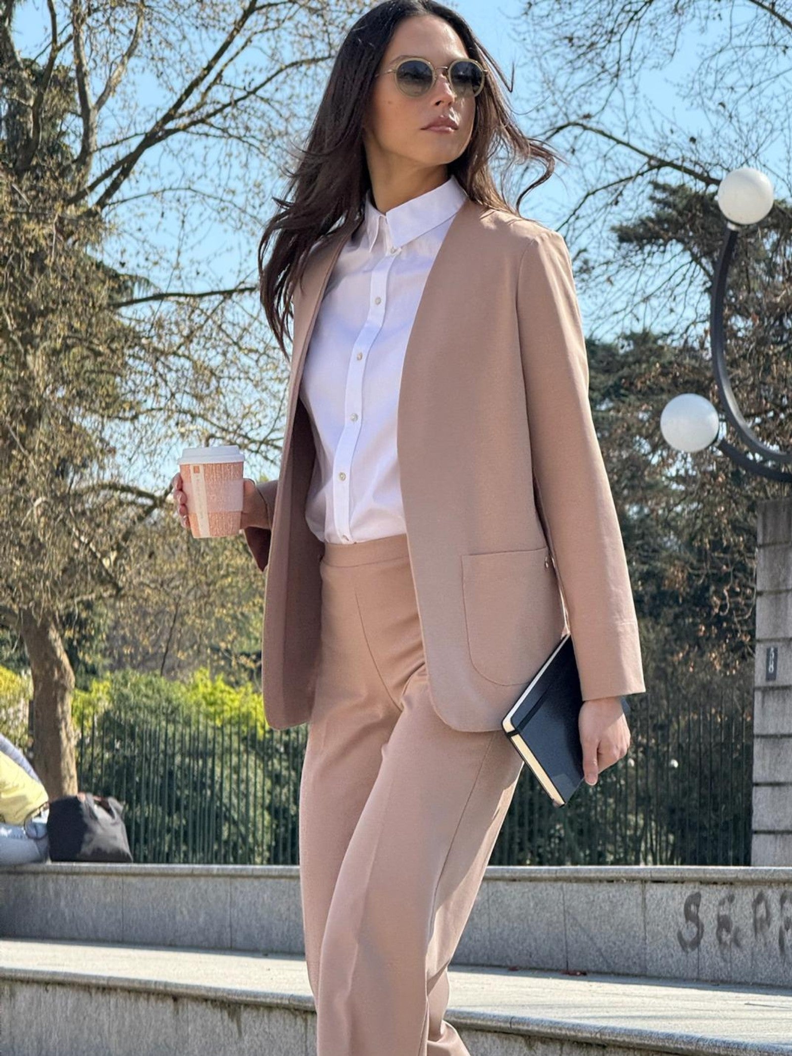 Ragno Compact Light blazer senza revers Warm Taupe over