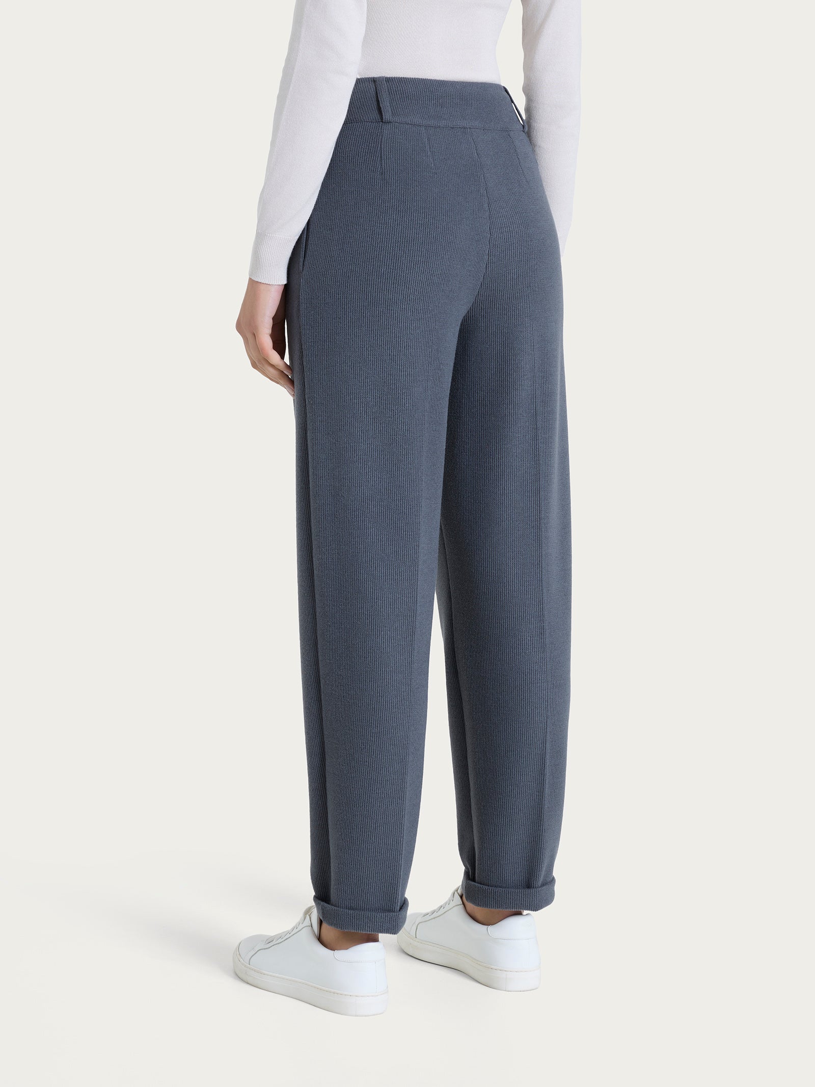 Ragno Velvet pantalone carota pinces Dark Shadow