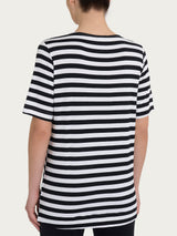 Ragno Viscosa Summer T-shirt Donna Fantasia Black Equal Stripe