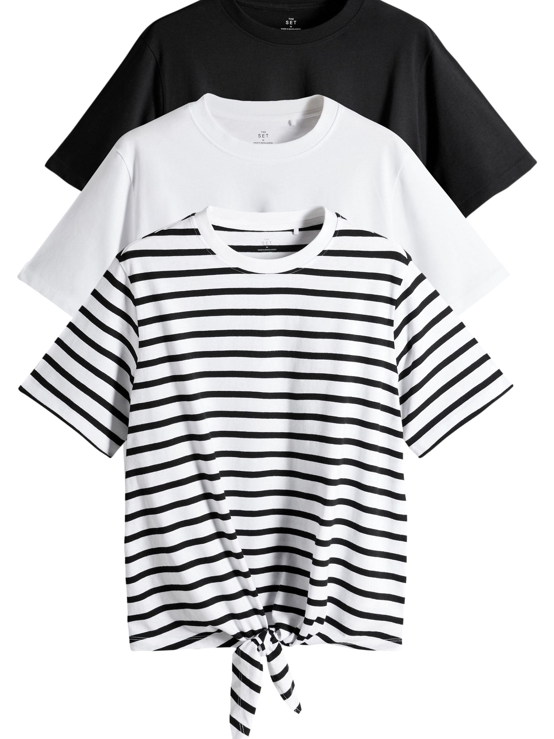 Geo Next The Set t-shirt cotone allacciatura frontale 3 pezzi