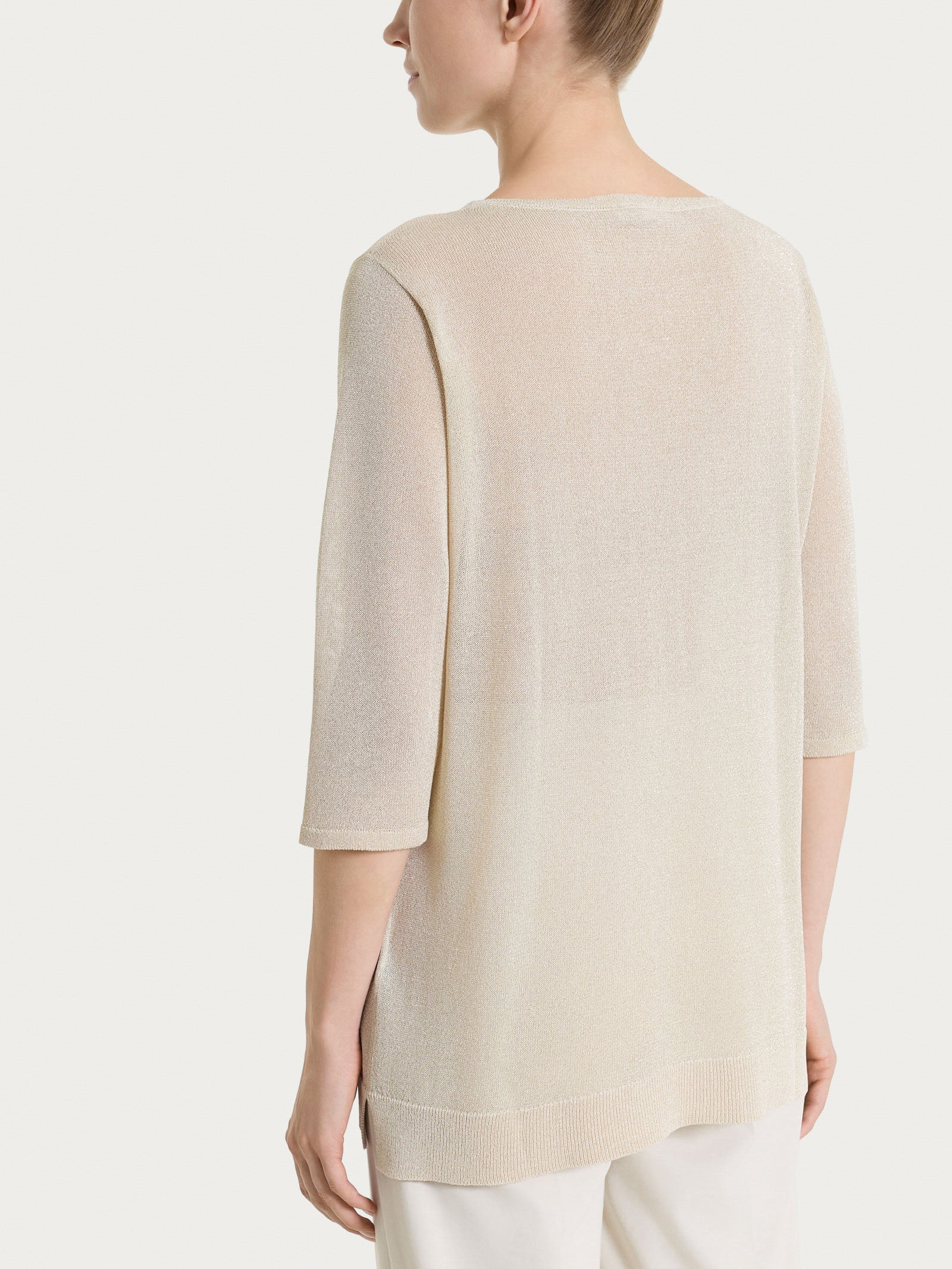 Ragno Crepe Lurex maglia donna Champignon manica 3/4