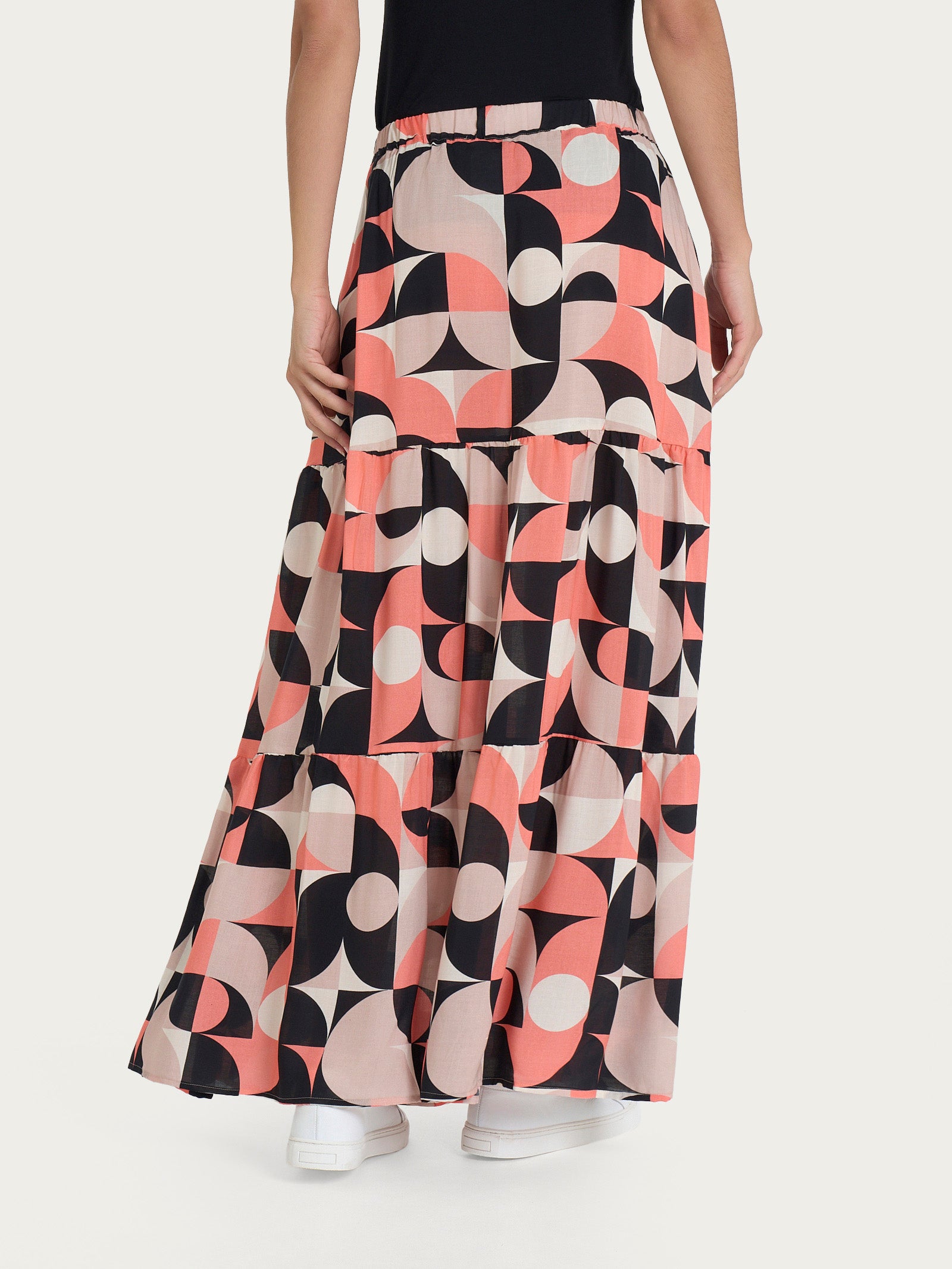 Ragno EcoSeta Gonna Lunga Warm Taupe fantasia geometrica