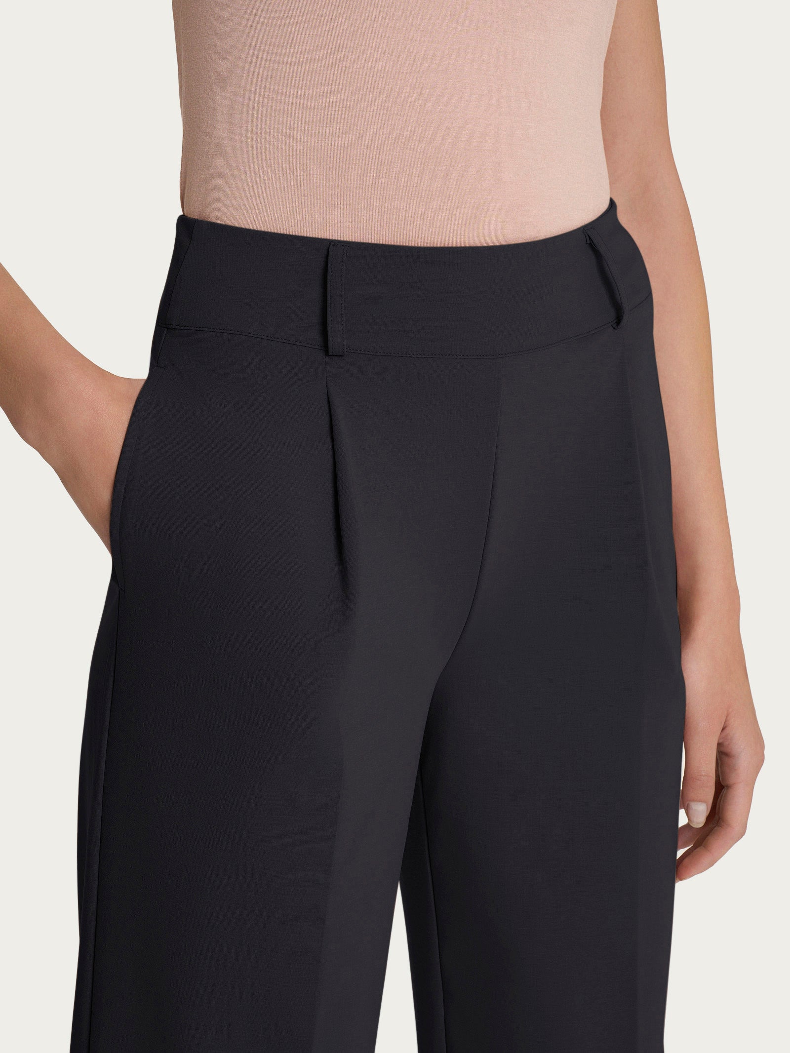 Ragno Compact Light pantalone ampio Nero wide leg