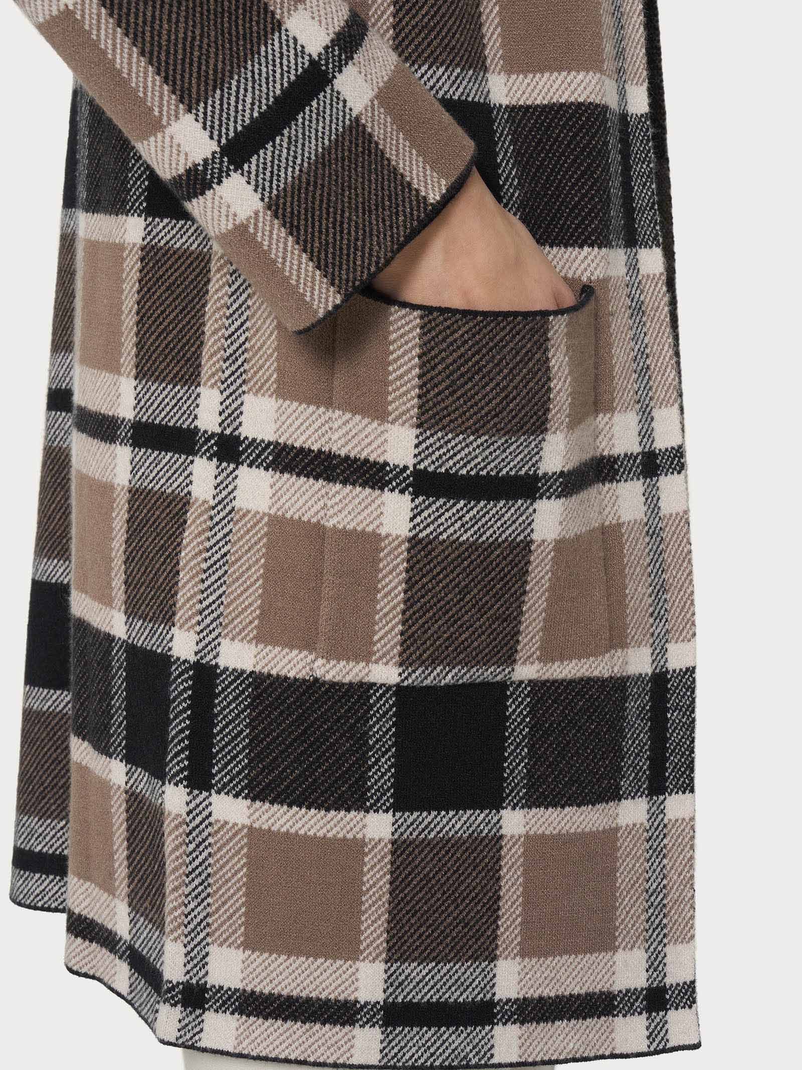 Ragno Super Soft cardigan lungo aperto pine bark tartan