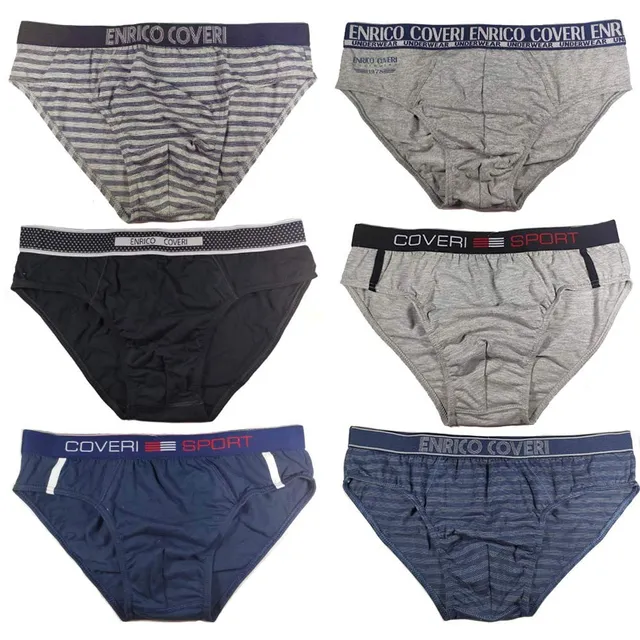 Enrico Coveri Slip Uomo Cotone 6 Pezzi Fantasia Assortita