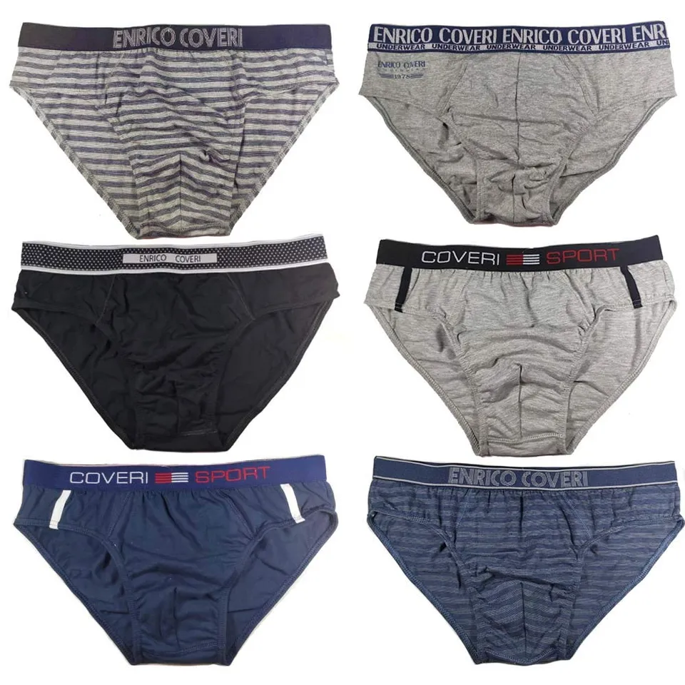 Enrico Coveri Slip Uomo Cotone 6 Pezzi Fantasia Assortita