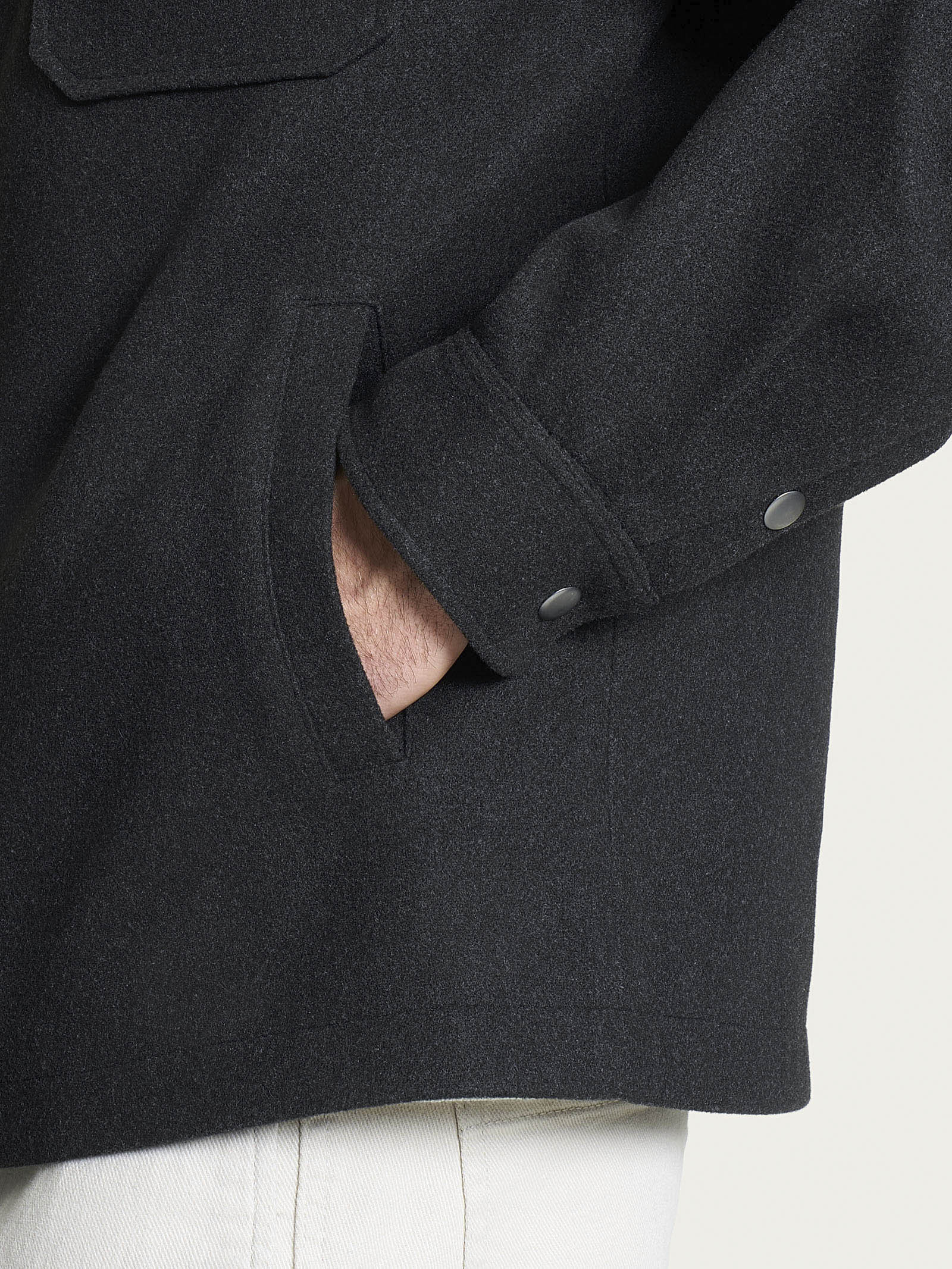 Ragno Vegan Wool collo camicia giacca uomo oscuro mel