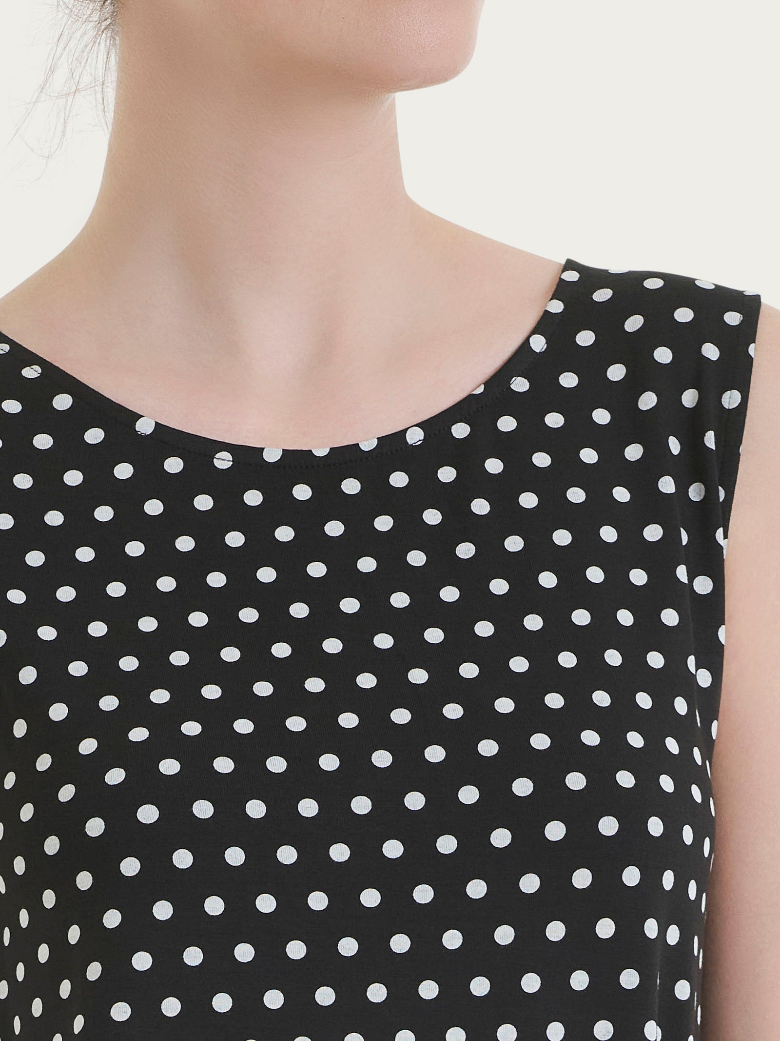 Ragno Viscosa Summer Top smanicato pois Fant.Nero jersey