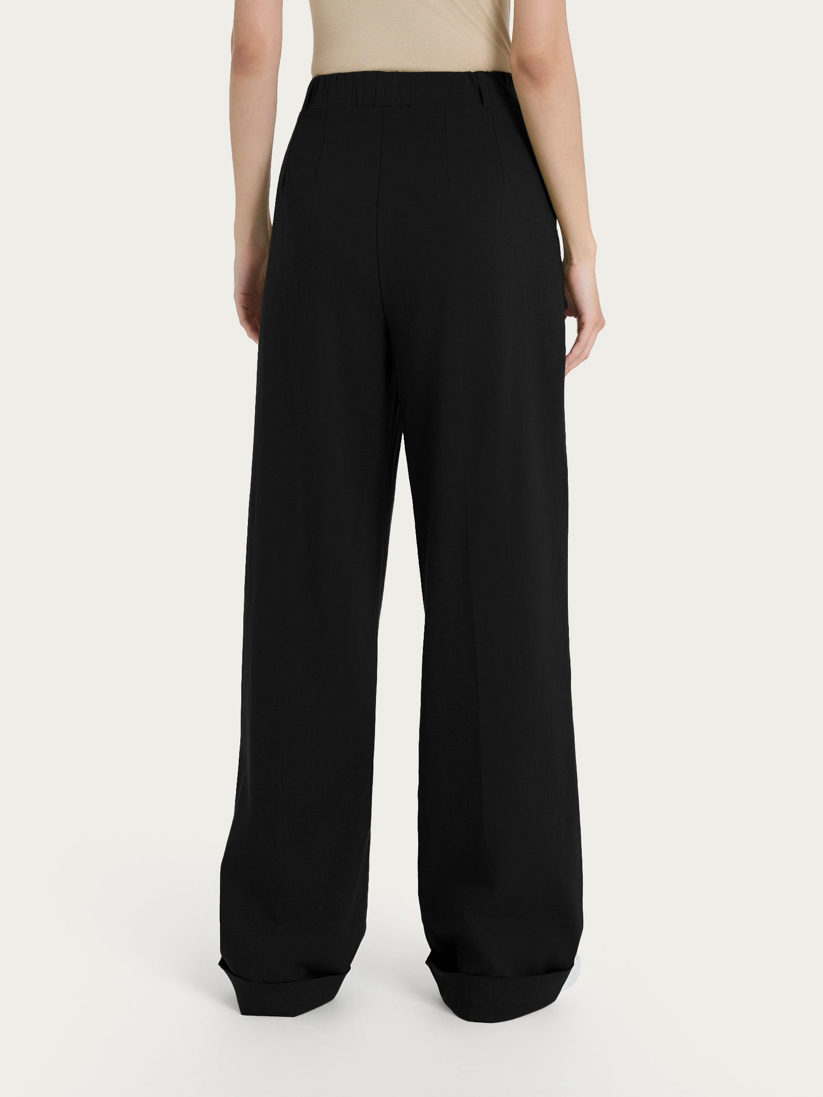 Ragno Super Natural pantalone ampio nero wide leg