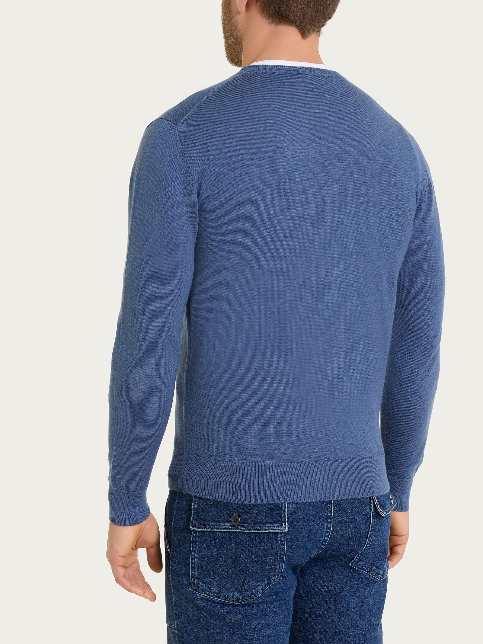 Ragno Merino Soft pullover girocollo uomo Aviazione