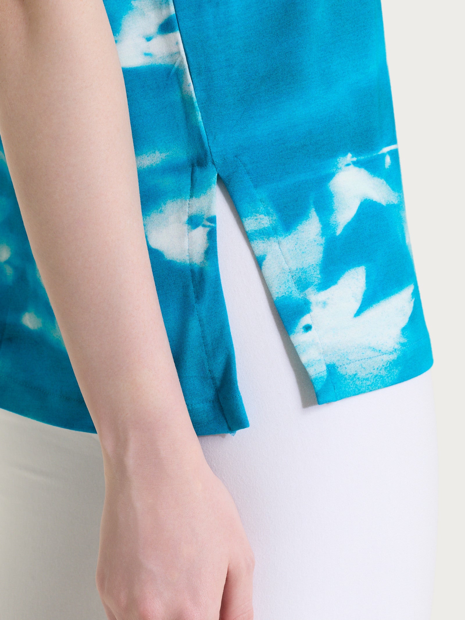 Ragno Viscosa Summer Maglietta Donna Floreale Caribbean Sea manica kimono