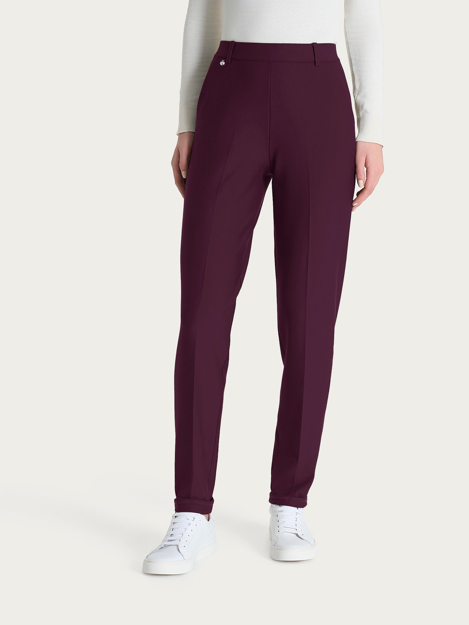 Ragno Compact Chino Pantalone Viola con Tasche