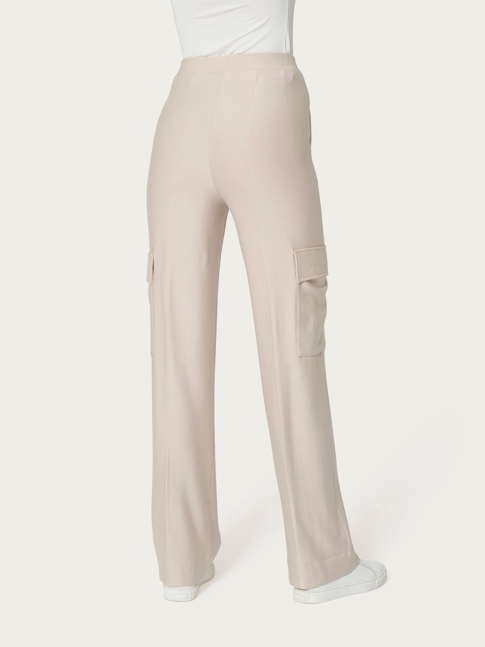 Ragno Relaxed Pantalone Cargo Ampio Champignon in Viscosa