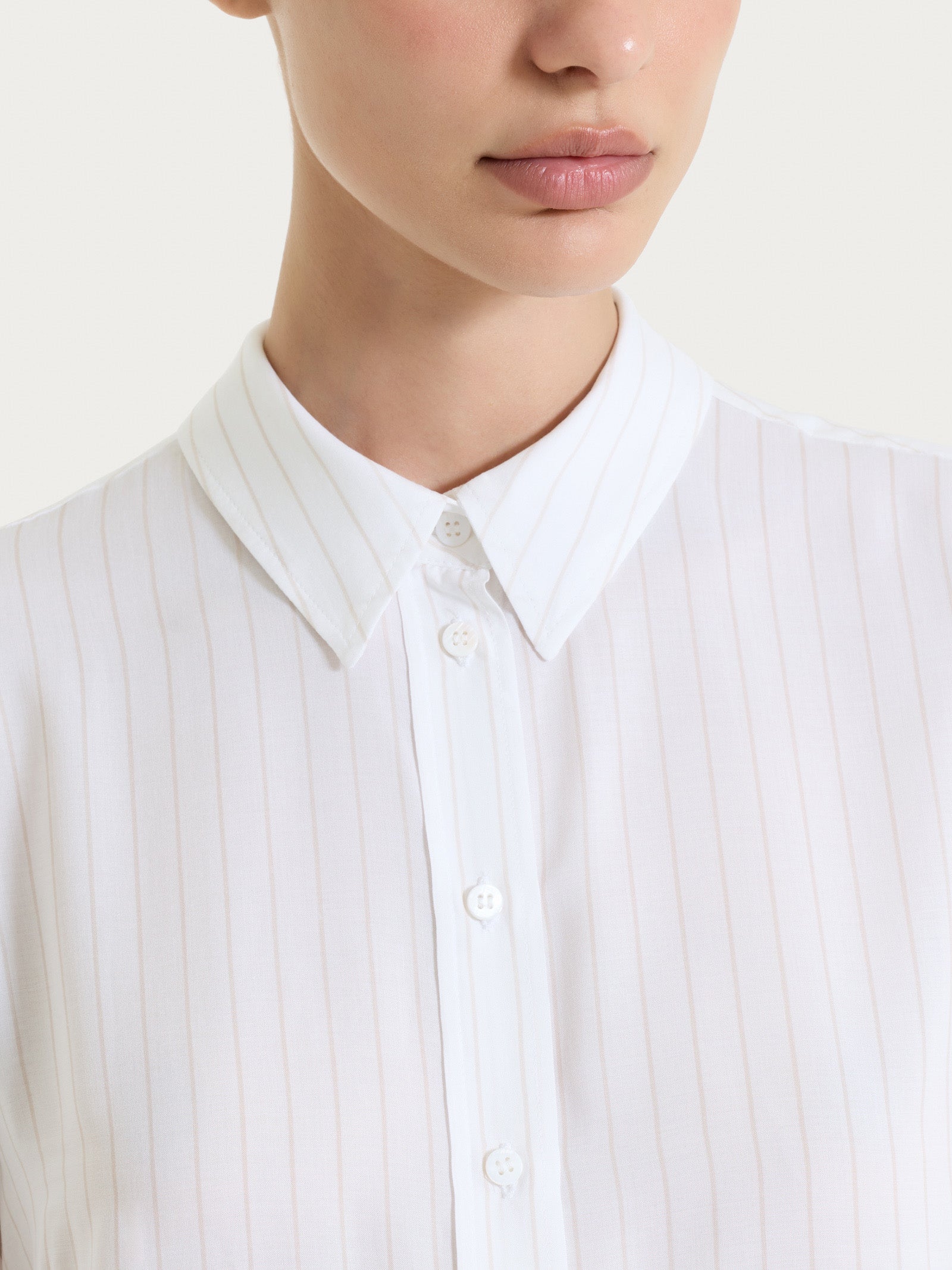 Ragno EcoSeta Camicia Righe Champignon manica lunga