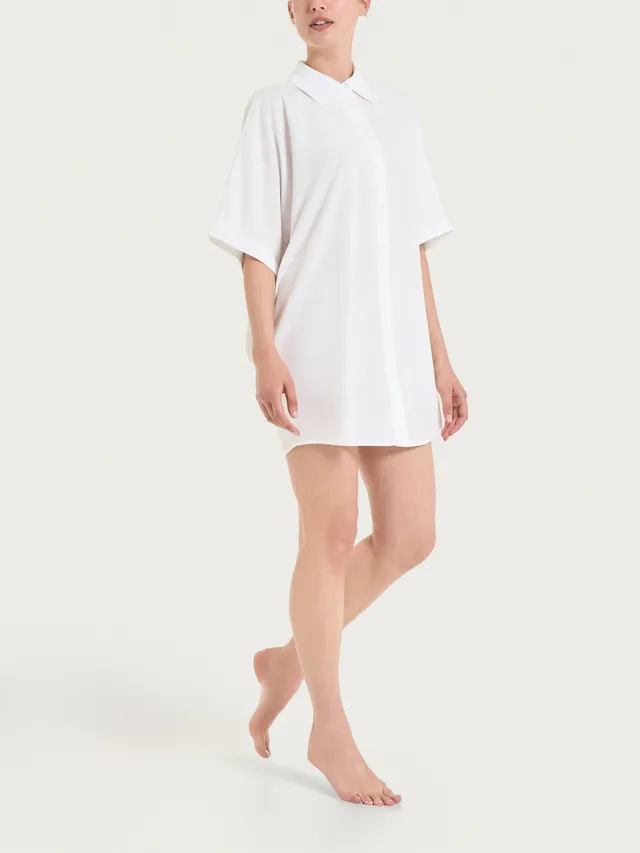 Ragno EcoSeta Chemisier Kimono Mare Bianco