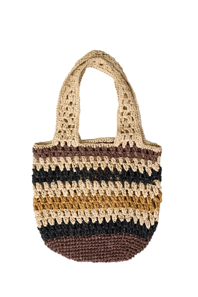 Goldenpoint Crochet tote mare effetto crochet righe