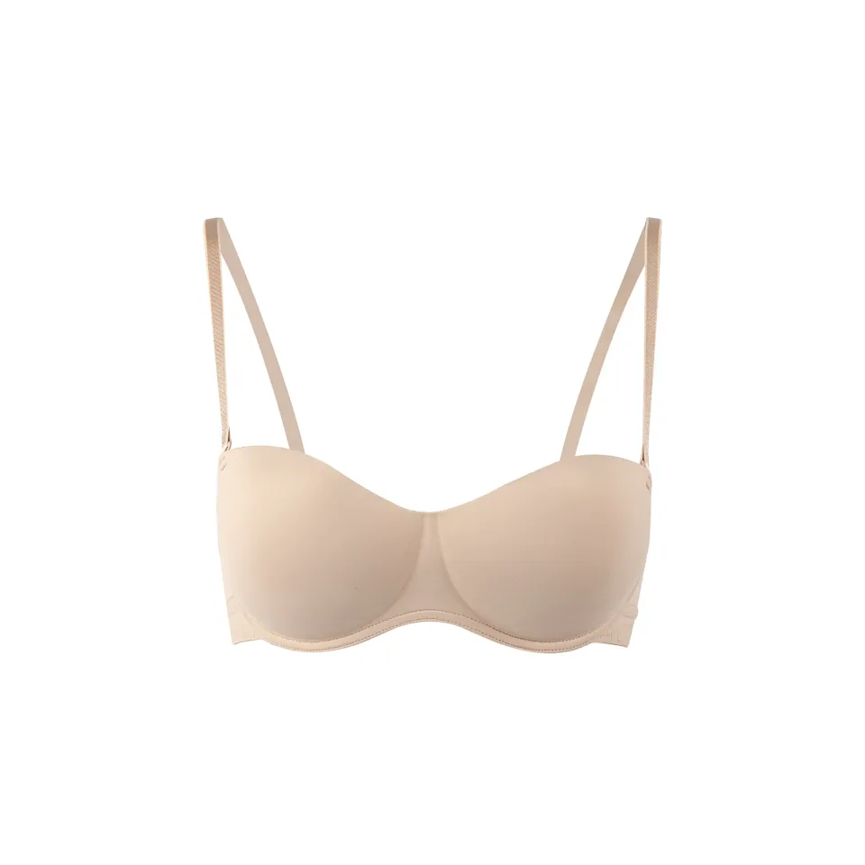 Maria Grazia Severi reggiseno senza spalline imbottito con ferretto beige
