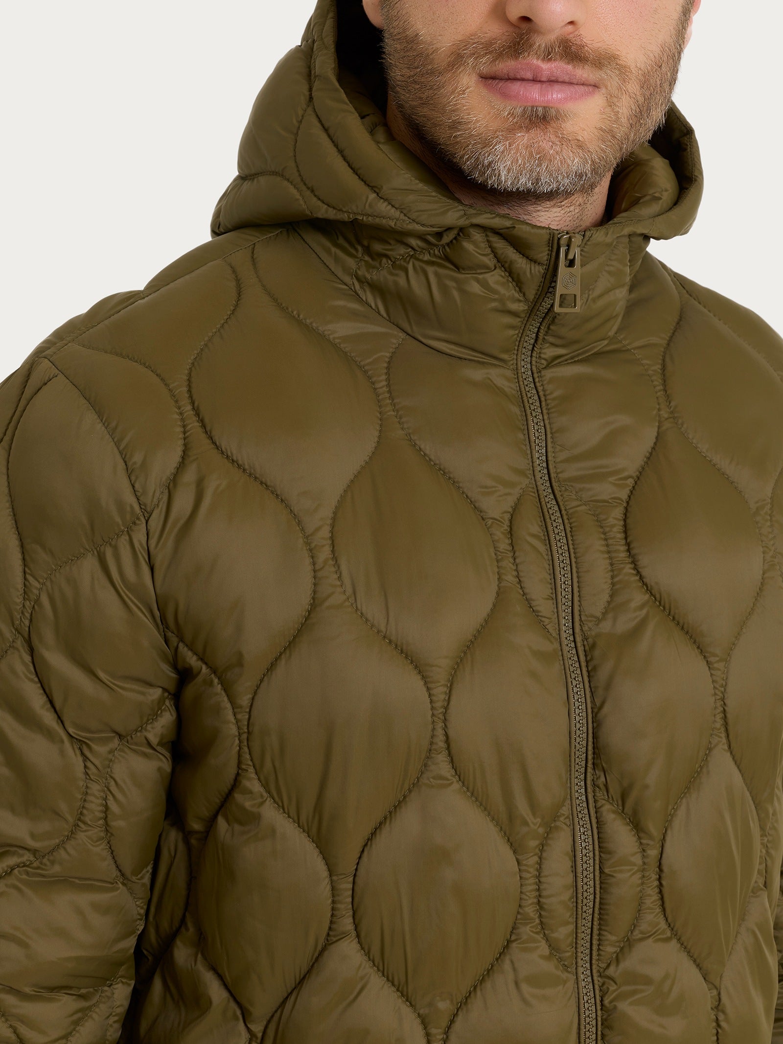 Ragno Onion Quilt piumino cappuccio uomo Dark Olive
