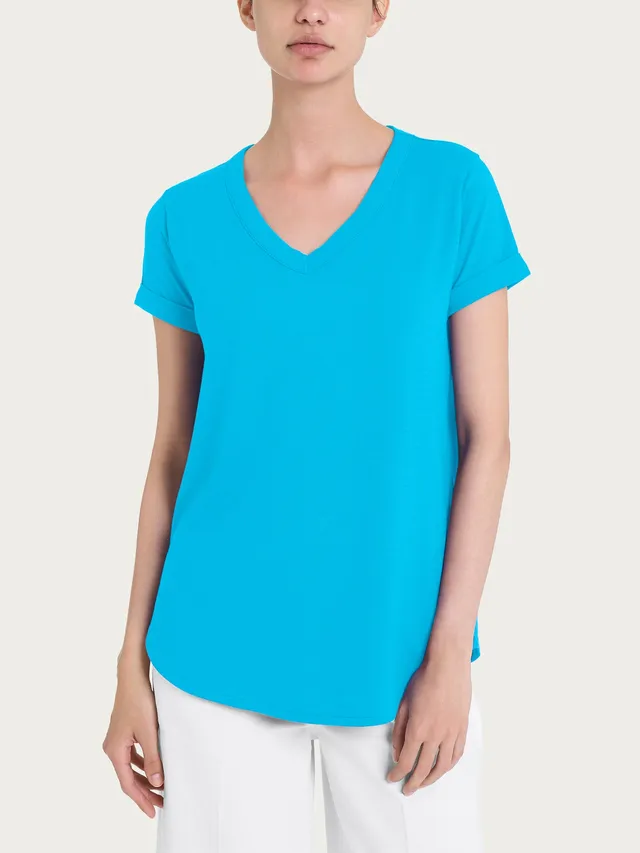 Ragno Slub Jersey maglietta scollo V Aquarius