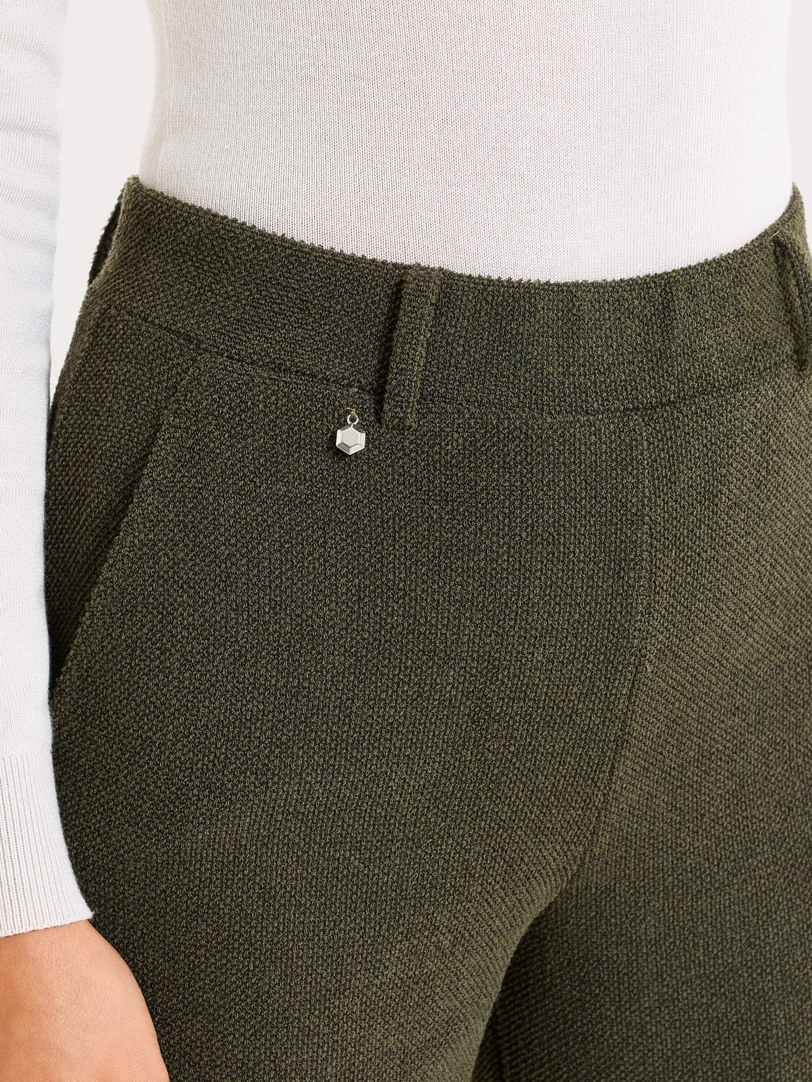 Ragno Relaxed Pantalone Ampio Dark Olive pile