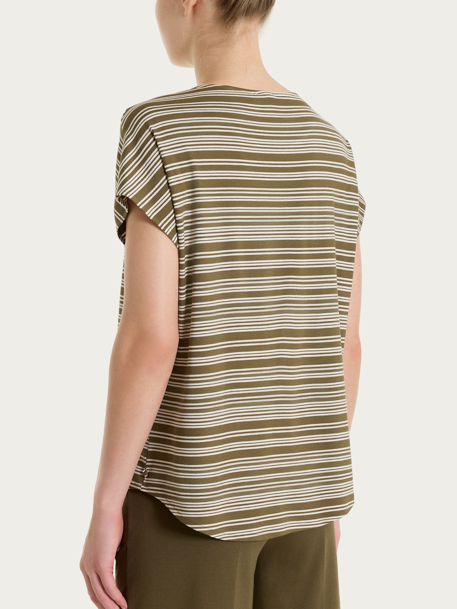 Ragno Perfetta Revolution Girocollo maglietta Dark Olive a righe