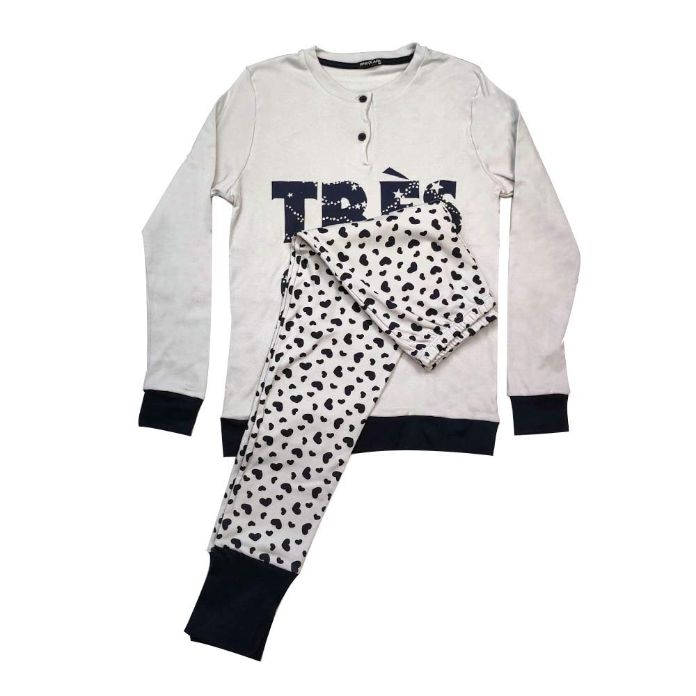 Lady C Tres Chic pigiama lungo donna 100% cotone caldo