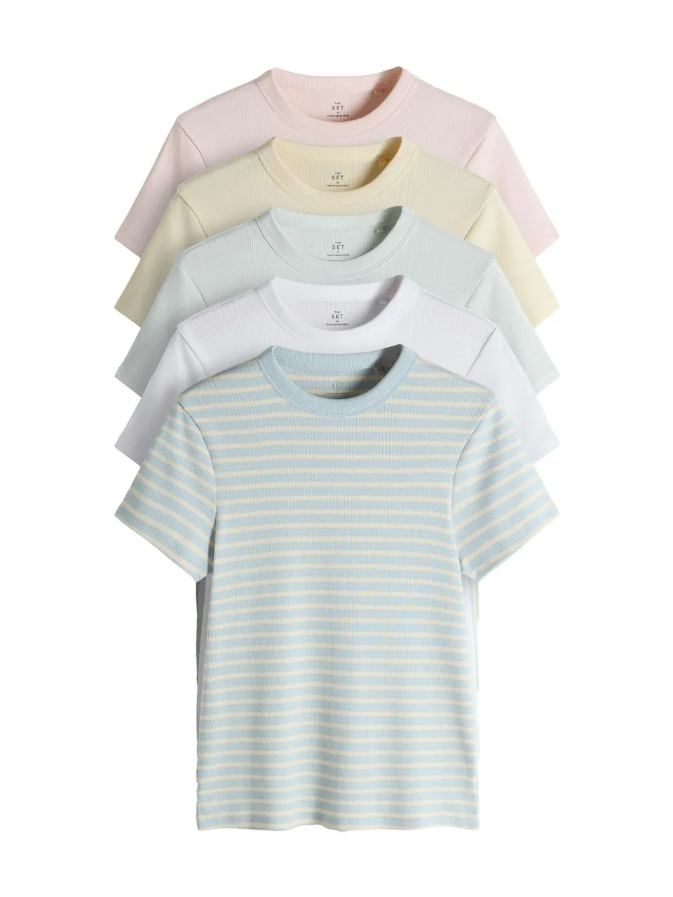 Next The Set magliette donna coste manica corta 5 pezzi