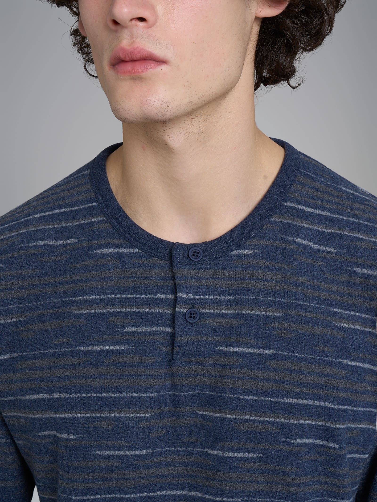 Ragno Cotton Eco Pile Pigiama Serafino Indigo caldo