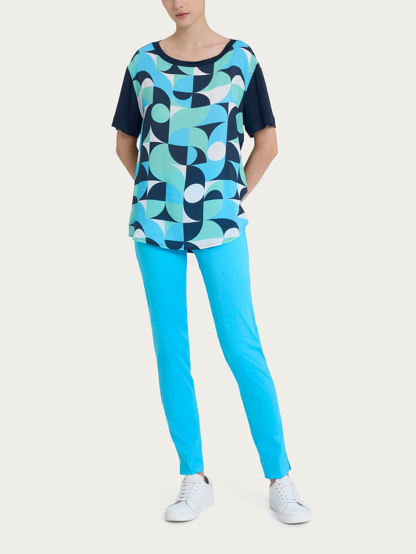 Ragno Viscosa Summer maglietta barchetta Pool Blue